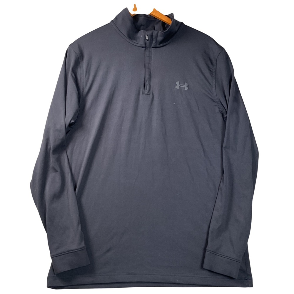 Under Armour Golf Pullover Mens Medium Black 1/4 Zip 1370155‎